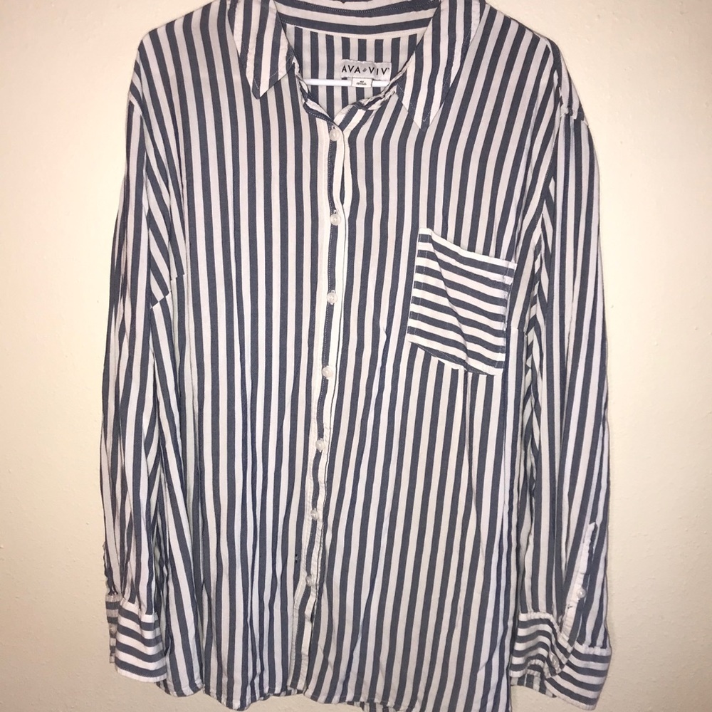 Striped s button down